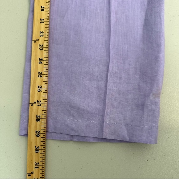 Wide Leg Pants Teatro Dei Sogni Linen Lavender Size 14 - Picture 7 of 12